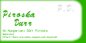 piroska durr business card