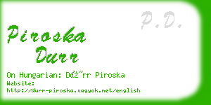 piroska durr business card